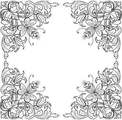Four Ornate Floral Corners - Design Image Source