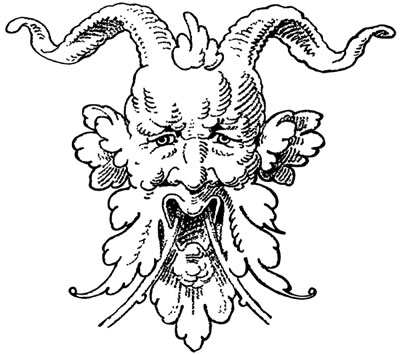 Clip Art of Demon Man with Horns - Design Image Source