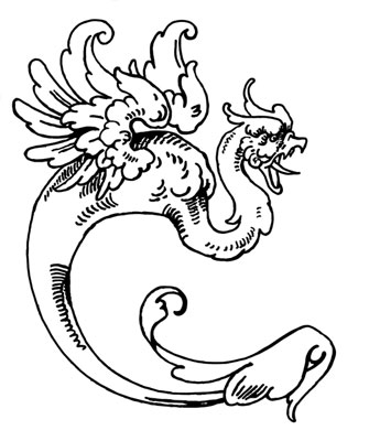Winged Eagle Scroll Ornament - Design Image Source
