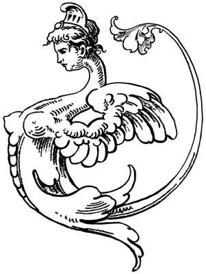 Winged Female Scroll Ornament - Design Image Source