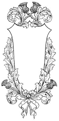 Shield Frame with Thistles and Ribbon - Design Image Source