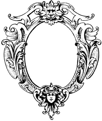 Oval Frame Clipart with Woman's Face - Design Image Source